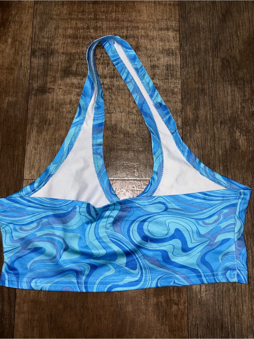 SHEIN Blue Tie Dye Cropped Halter Top Size XS - Picture 2 of 3